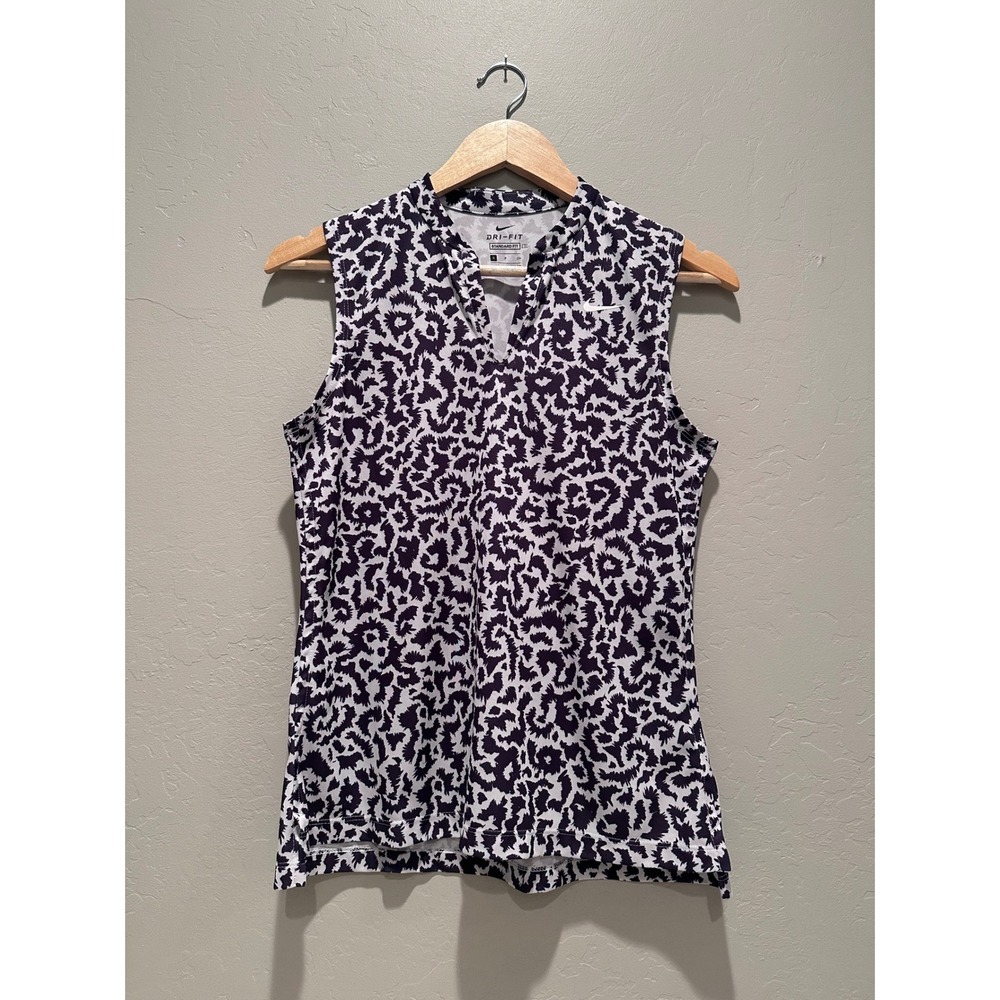 Nike Black Gray Dri-fit Women's Golf Polo Tank Sleeveless Size Small‎ Athleisure